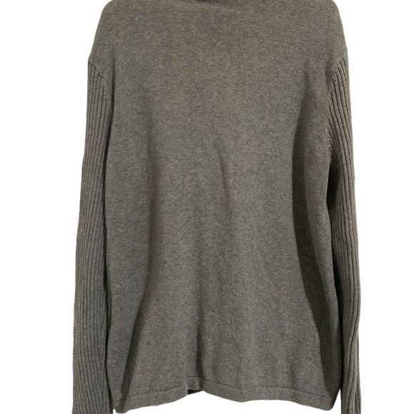 Michael Kors MK Embroidered Full Zip Up Gray Sweater Size Medium - Picture 2 of 8